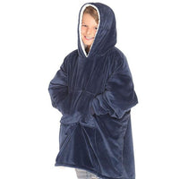 Kids' Wearable Blanket Hoodie, Soft Fleece TV Blanket for Lounging and Warmth