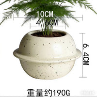 Ceramic Planet Saucer Planter with Crackle Glaze for Succulents and Green Plants