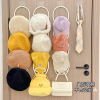 Dormitory Wardrobe Hanging Hat and Bag Organizer Rack with Hooks