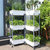 Stackable Vertical Garden Planter with Wheels for Balcony and Outdoor Use