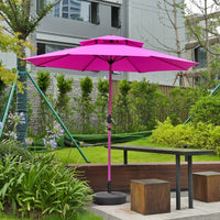 Rose Red Pole Outdoor Patio Umbrella Sunshade Rainproof Center Pole Umbrella for Commercial Beach Use