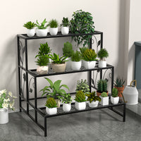 Multi-Tier Metal Plant Stand for Balcony & Living Room, Ladder-Style Flower Pot Holder for Indoor/Outdoor Plants