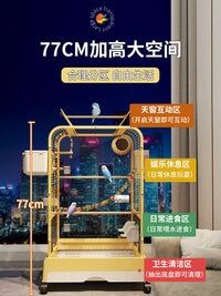 Large Parrot Cage for Budgies Cockatiels Peonies Sun Conures, New Splash-Proof Luxury Bird Villa for Home Use