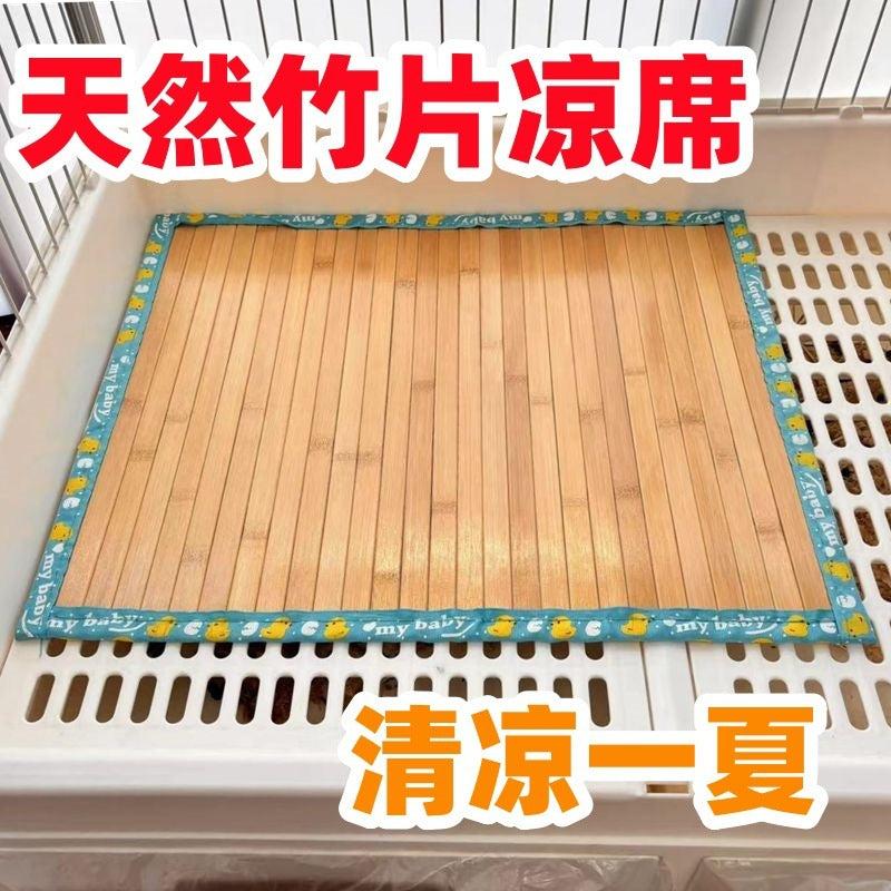 Pet Cooling Bamboo Mat for Dogs and Cats, Chew-Resistant Summer Sleeping Pad
