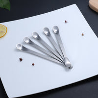 Long Handle Stainless Steel Double-Sided Stirring Spoon for Coffee, Milk Tea, and Kitchen Seasoning