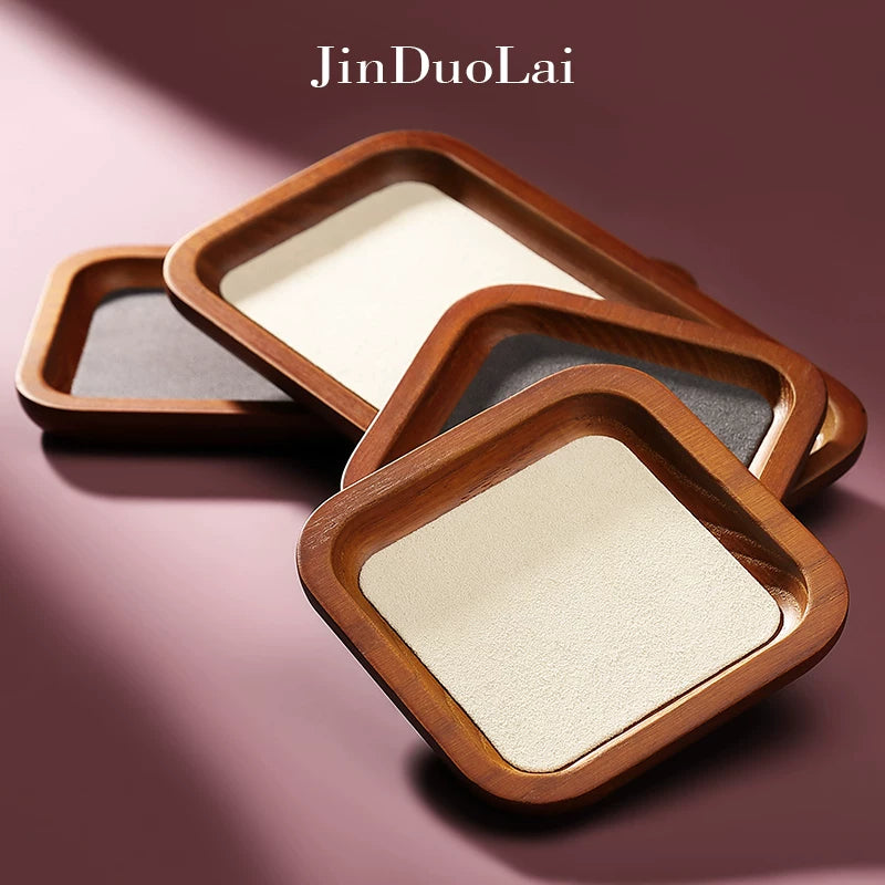 Solid Wood Jewelry Display Tray for Bracelets Necklaces Rings and Collectibles