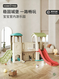 Kids Indoor Outdoor Slide and Swing Set with Play Area