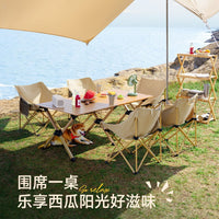 Portable Outdoor Camping Table and Chair Set - Roll-Up Table with Kermit Moon Chairs