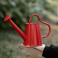 Red Iron Art Heart Handle Watering Can for Home Gardening