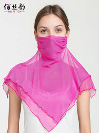 100% Mulberry Silk Face Mask Scarf for Sun Protection and Breathability