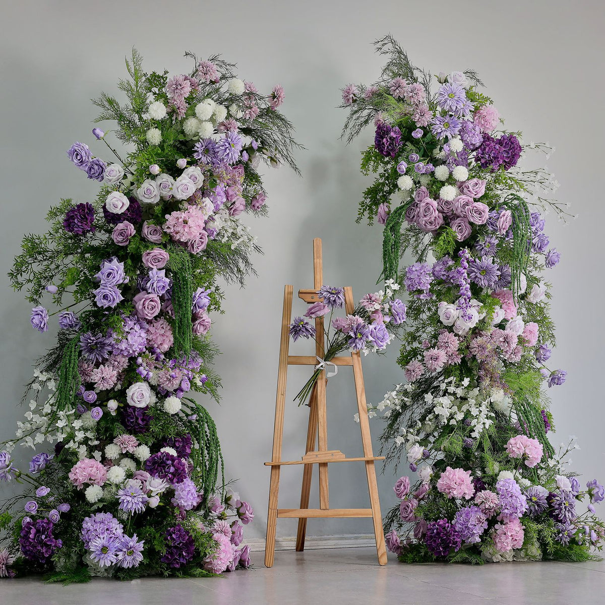 Monet Garden Style Artificial Floral Arch Arrangement with Stand for Outdoor Weddings