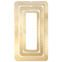 Brass Lotus Calligraphy Ruler and Paperweight Set with Engraved Scale
