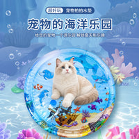 Pet Cooling Water Bed Mat for Cats and Dogs, Leak-Proof Ocean Pattern Summer Relief Pad