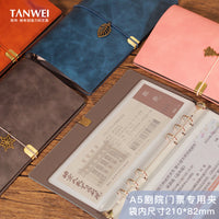 A5 Opera House Ticket Holder Multi-functional PU Leather Document Organizer with Loose-leaf Pages