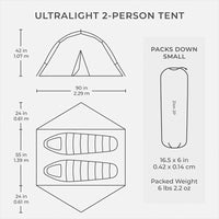 Ultralight Waterproof 3-Season Backpacking Tent with Rainfly and Footprint for 1 Person