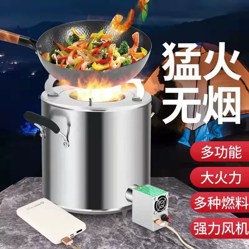 Portable Outdoor Wood Burning Gasifier Stove for Camping and BBQ