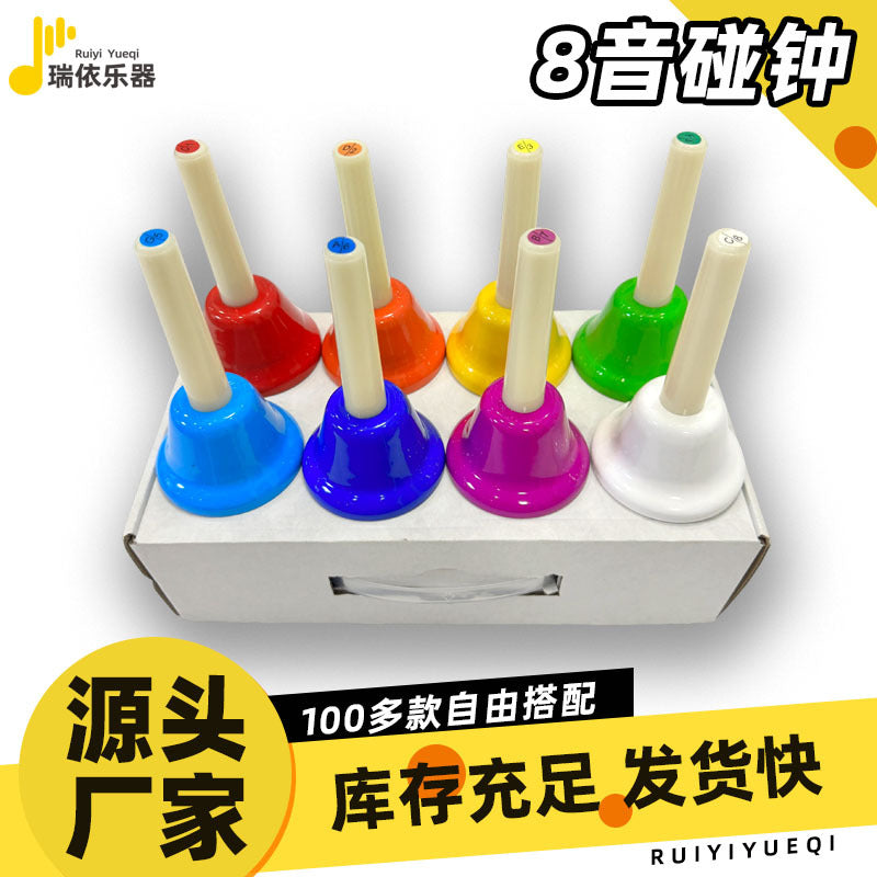 8-Note Hand Bell Set Orff Percussion Instrument for Kids Early Music Education