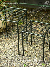 2-Tier Metal Plant Stand Set for Garden Balcony Outdoor Potted Plants