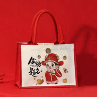 Linen Canvas Tote Bag with Handle for Gifts and DIY Crafts