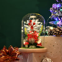 LED Christmas Tree Micro Landscape Glass Dome Ornament with Lights