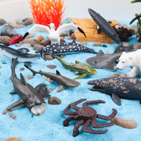 Miniature Realistic Ocean and Wild Animal Figurines Playset