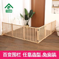 Wooden Pet Playpen for Small to Medium Dogs and Cats, Foldable Indoor Barrier Gate, Anti-Escape Fence