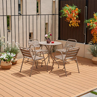 Outdoor Aluminum Alloy Bistro Set with Umbrella for Patio Garden Balcony