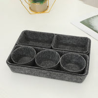 8-Piece Felt Storage Bins Set for Desk Organization