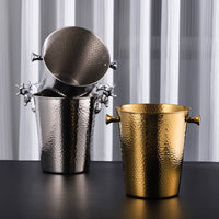 European Luxury Antler Champagne Ice Bucket for Wine and Bar, Thickened Metal Ice Bucket