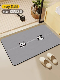 Diatomaceous Earth Absorbent Bath Mat for Bathroom and Toilet, Non-Slip Quick Dry Cartoon Floor Mat