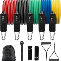 11-Piece Adjustable Resistance Band Set for Full Body Workout