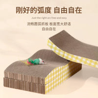 Corrugated Cardboard Cat Scratcher Lounge Bed, Durable Scratch Pad for Cats and Kittens