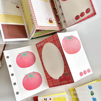 Vintage M5 Tri-Fold Sushi Grass Pudding Tomato Girl Heart Loose Leaf Notebook Refills