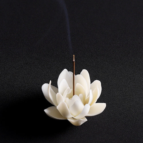 Ceramic Flower Incense Holder Stick Burner Ornament