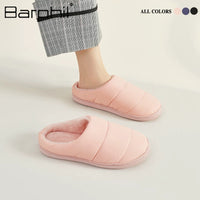 Barphil Winter Warm Plush Slippers for Women and Couples, Closed-Toe Soft Sole
