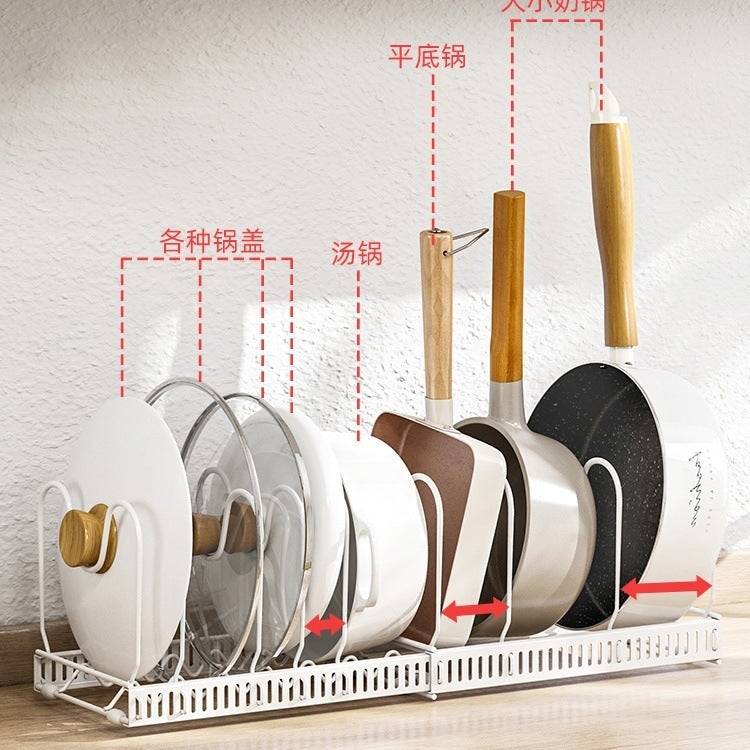 Expandable Pot Lid Holder Rack Countertop Cutting Board Organizer Multi-functional Kitchen Storage Drainer