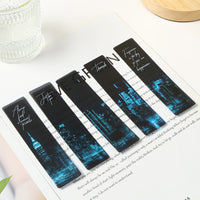 PVC Universe Roaming Series Bookmark Set - Sun, Moon, Stars, Clouds, Scenic Frosted Transparent Bookmarks