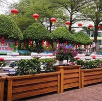 Aluminum Alloy Wood Grain Outdoor Planter Box for Garden Patio Balcony