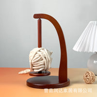 Wooden Rotating Yarn Holder with Magnetic Base for Knitting and Crocheting