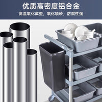 3-Tier Restaurant Utility Cart with Wheels, Dish Collection Trolley, Food Service Cart