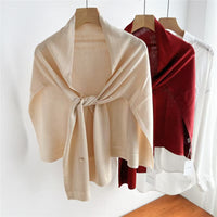 Soft Knit T-Shape Drop Shoulder Shawl for Women, Versatile Commuter Neck Protection Summer Air Conditioning Cardigan