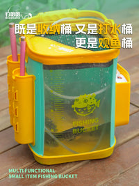 Portable Multifunctional Fishing Bucket with Rod Holders and Storage Bag for Outdoor Fishing
