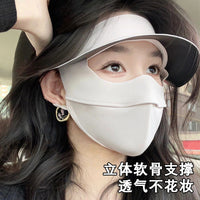 Full-Face Ice Silk UV Protection Mask with Neck Flap for Cycling and Sun Protection