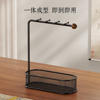Desktop Medal Display Rack with Trophy Storage Box and Entryway Organizer
