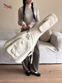 Pure White Acoustic Electric Guitar Bass Gig Bag Thickened Padded Protection