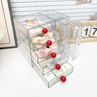 Acrylic Transparent Desktop Storage Box with Drawers for Office and Dormitory