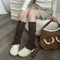 Polka Dot Leg Warmers for Women - Autumn Bubble Cuff Stacked Socks