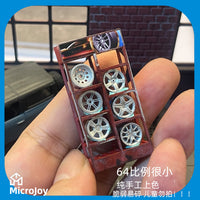 1/64 Scale Miniature Wheel Hub Rack Model for Diorama and Indoor Decoration