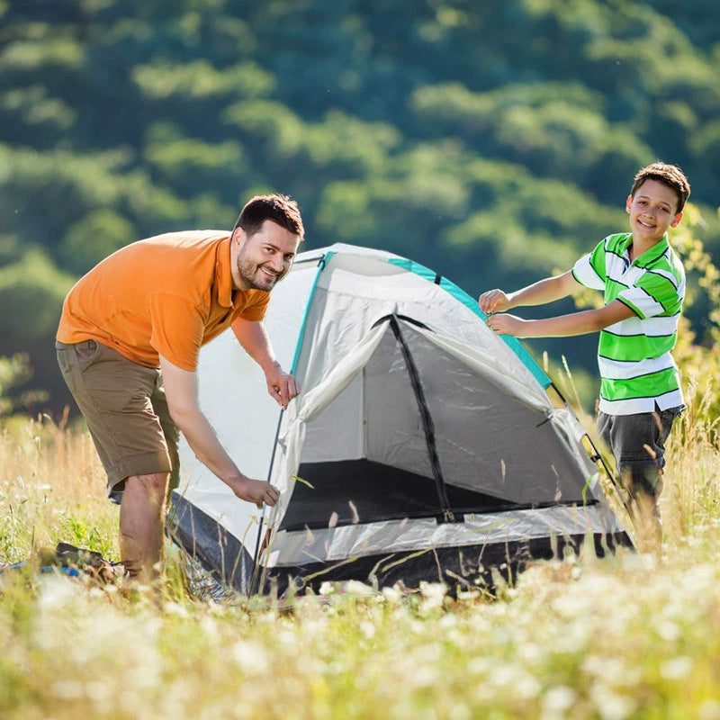 Lightweight Single-Layer Camping Tent for 2-4 People, Portable Rain and Sun Shelter for Beach, Park, and Outdoor Use