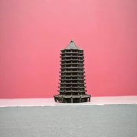 Brass Pagoda Miniature Ancient Chinese Architecture Model for Landscape Decor